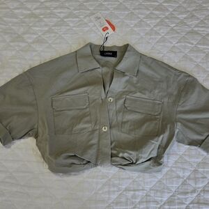 Cider Olive Green Cropped Shirt